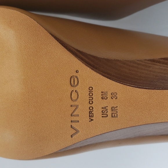 385- Vince Benita Women's Mules Genuine Leather Size 8 M Tan Color NWT - Picture 8 of 9